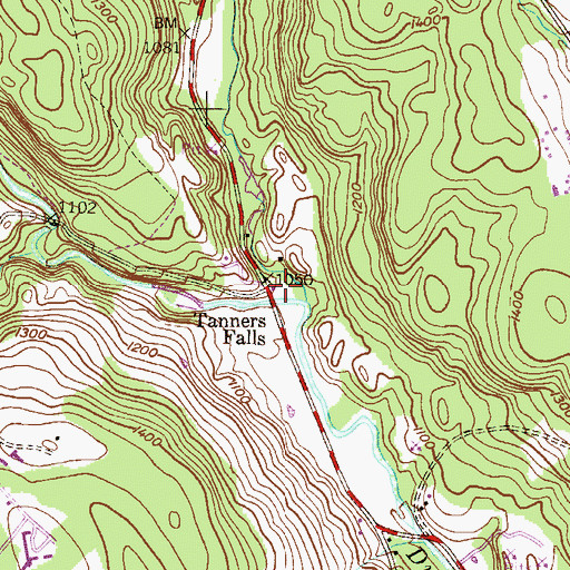 Topographic Map of Tanners Falls, PA