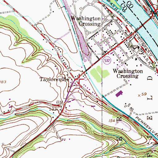 Topographic Map of Taylorsville, PA