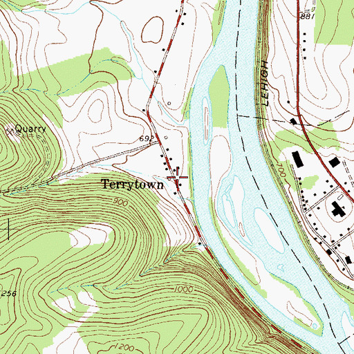 Topographic Map of Terrytown, PA