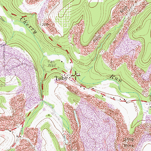 Topographic Map of Toby, PA