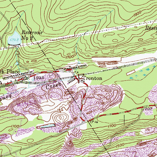 Topographic Map of Trenton, PA