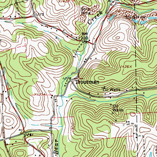 Topographic Map of Troutman, PA