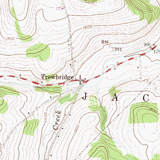 Topographic Map of Trowbridge, PA