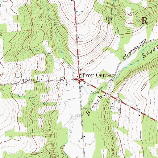 Topographic Map of Troy Center, PA