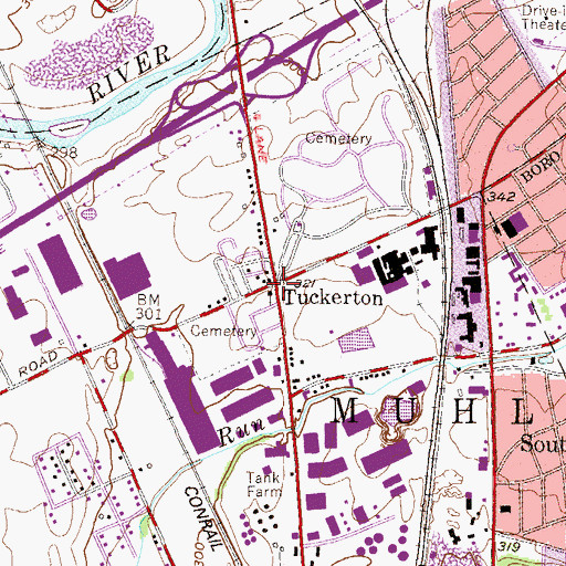 Topographic Map of Tuckerton, PA