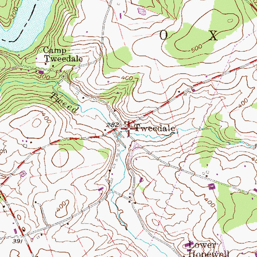 Topographic Map of Tweedale, PA