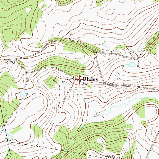 Topographic Map of Uhdey, PA