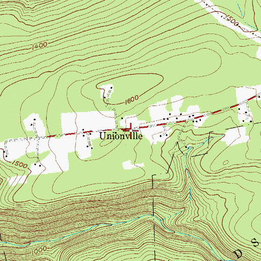 Topographic Map of Unionville, PA