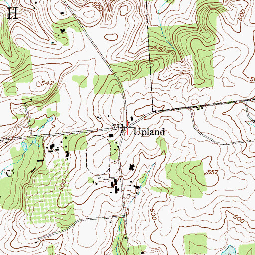 Topographic Map of Upland, PA