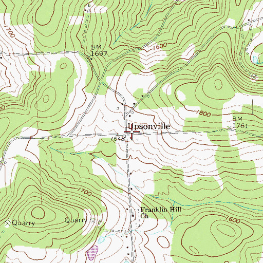 Topographic Map of Upsonville, PA