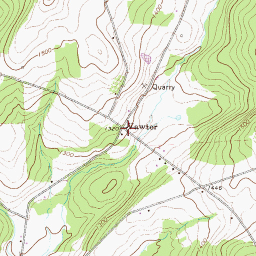Topographic Map of Vawter, PA