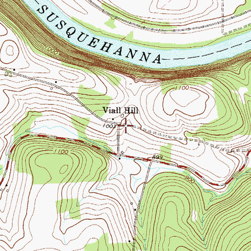 Topographic Map of Viall Hill, PA