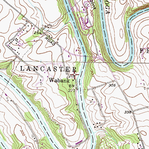 Topographic Map of Wabank, PA