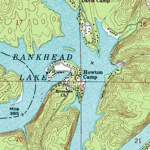Topographic Map of Howton Camp, AL
