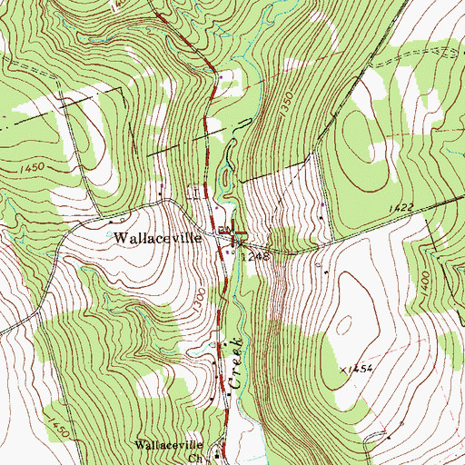Topographic Map of Wallaceville, PA