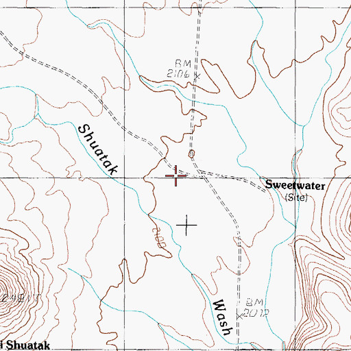 Topographic Map of Sweetwater, AZ