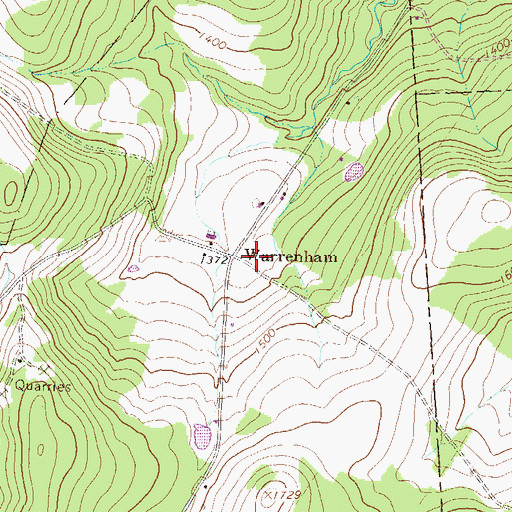 Topographic Map of Warrenham, PA