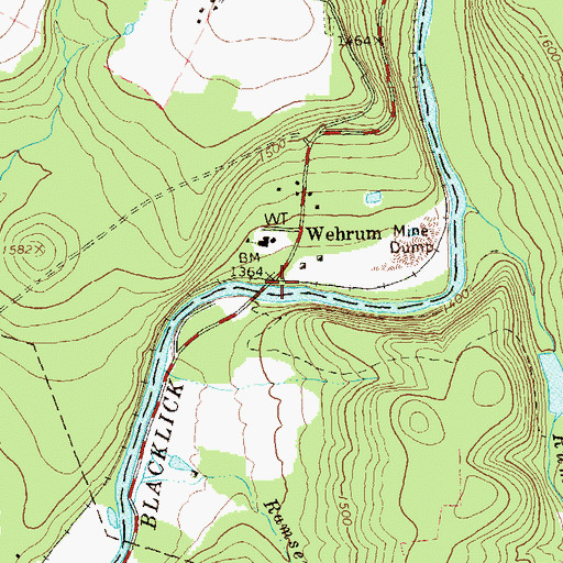 Topographic Map of Wehrum, PA