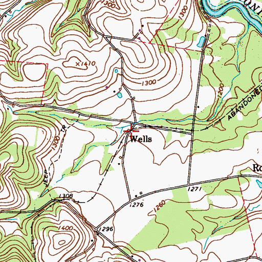 Topographic Map of Wells, PA