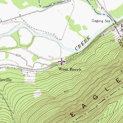 Topographic Map of West Beech, PA