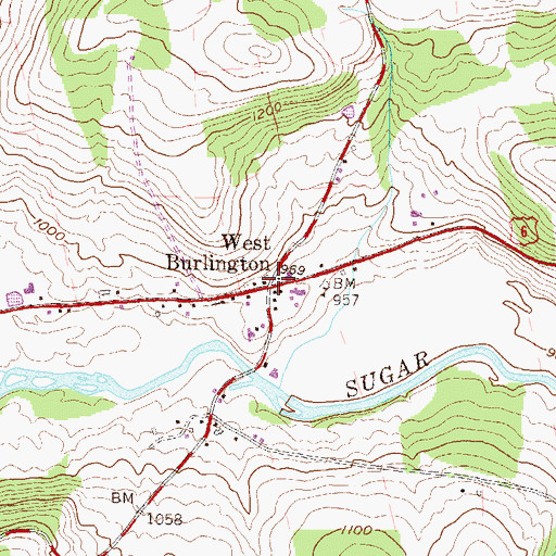 Topographic Map of West Burlington, PA