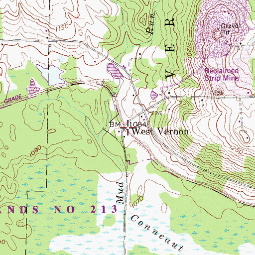Topographic Map of West Vernon, PA