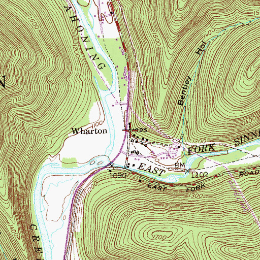 Topographic Map of Wharton, PA