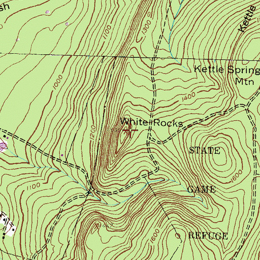 Topographic Map of White Rocks, PA