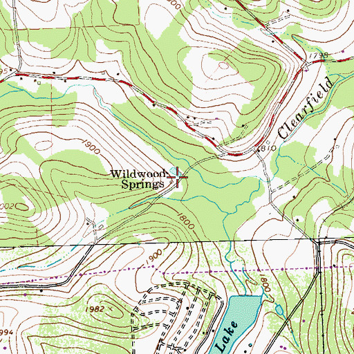 Topographic Map of Wildwood Springs, PA