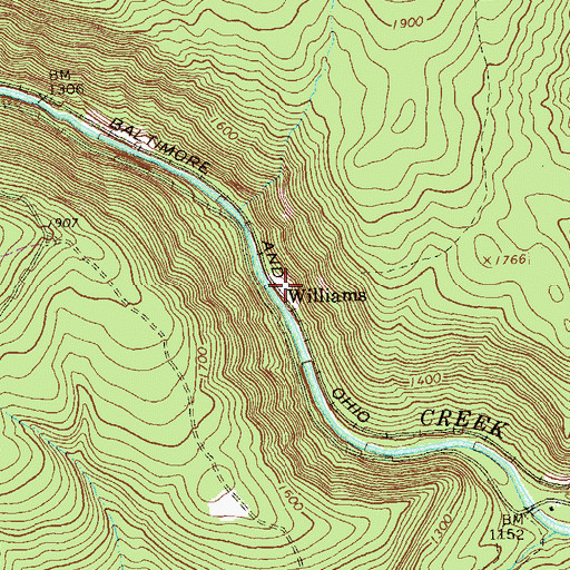 Topographic Map of Williams, PA