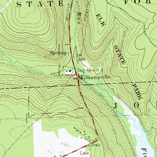 Topographic Map of Williamsville, PA