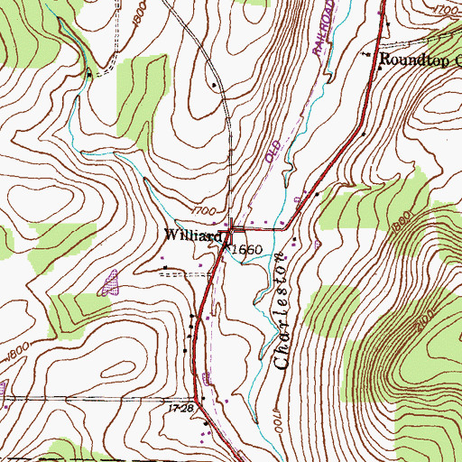 Topographic Map of Williard, PA