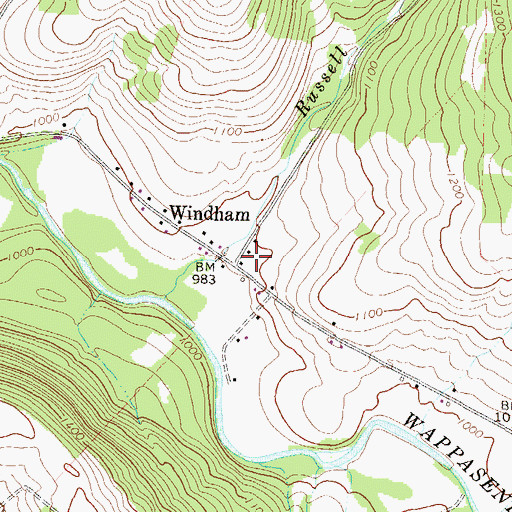 Topographic Map of Windham, PA