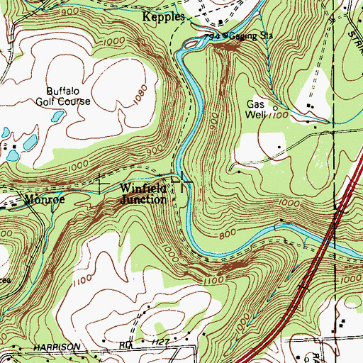 Topographic Map of Winfield Junction, PA