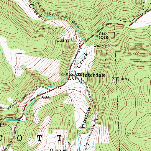 Topographic Map of Winterdale, PA