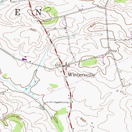 Topographic Map of Wintersville, PA