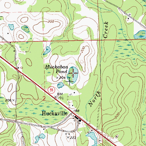 Topographic Map of Huckabaa Pond, AL