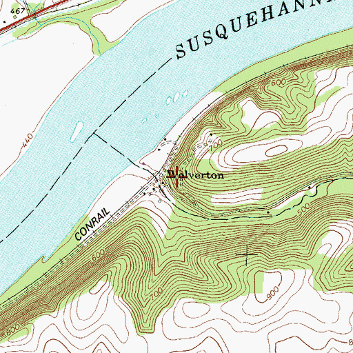 Topographic Map of Wolverton, PA