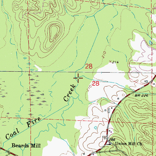 Topographic Map of Huckeby Branch, AL