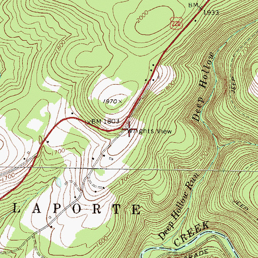 Topographic Map of Wrights View, PA