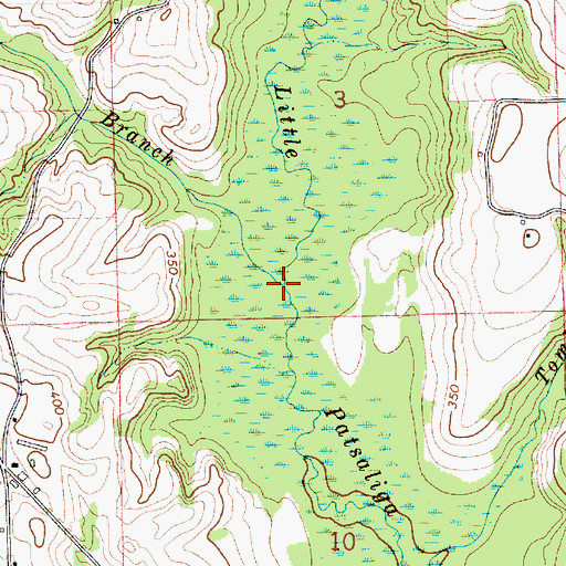 Topographic Map of Huckleberry Branch, AL