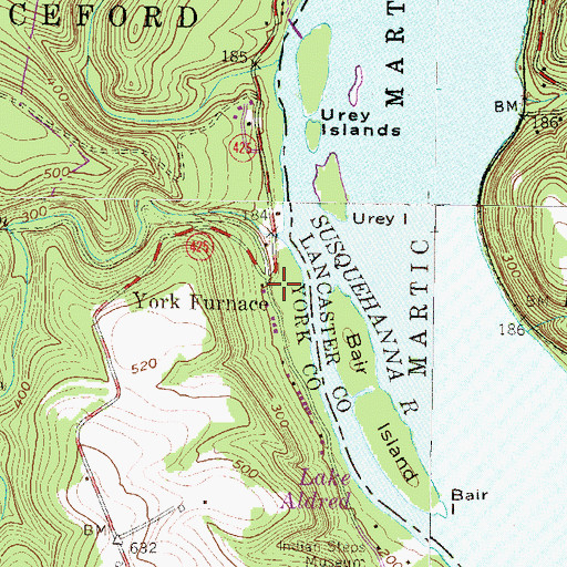 Topographic Map of York Furnace, PA