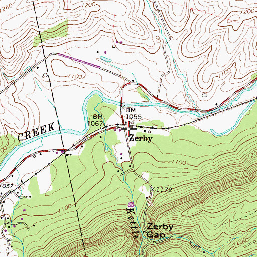 Topographic Map of Zerby, PA