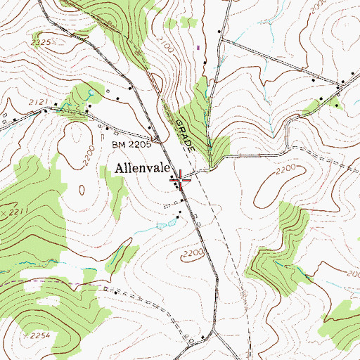 Topographic Map of Allenvale, PA