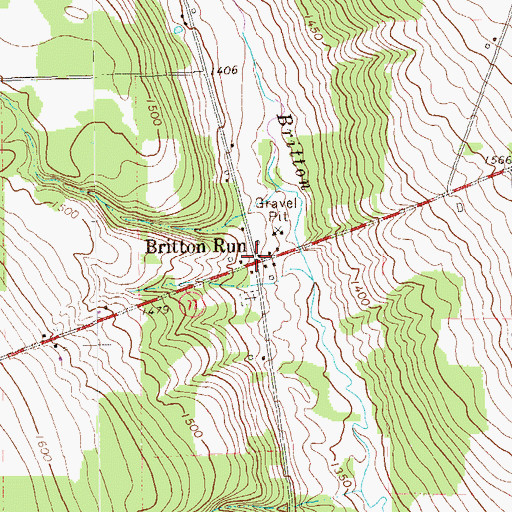 Topographic Map of Britton Run, PA