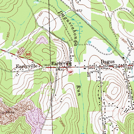 Topographic Map of Earlyville, PA