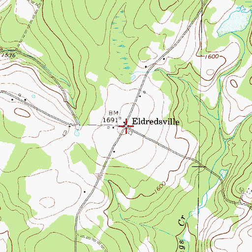 Topographic Map of Eldredsville, PA