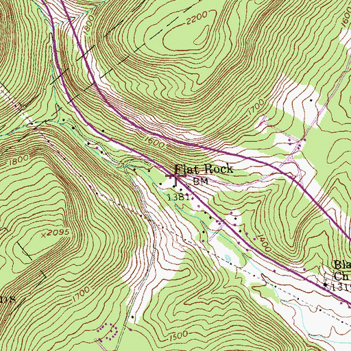 Topographic Map of Flat Rock, PA