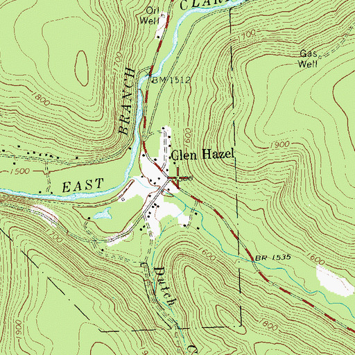 Topographic Map of Glen Hazel, PA