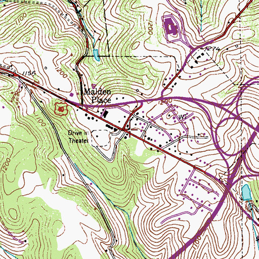 Topographic Map of Malden Place, PA
